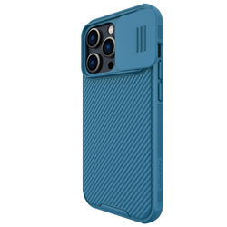 Чехол синего цвета c поддержкой зарядки MagSafe для iPhone 14 Pro Max, с защитной шторкой камеры, Nillkin серия CamShield Pro Magnetic
