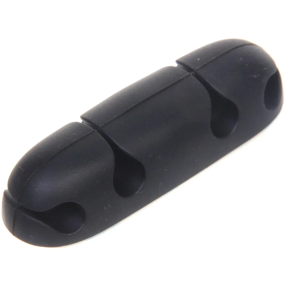 Держатель для проводов на липком слое «ДОМАНИЯ», 4 порта, цвет черный, 6,3*2см ( упак. ZIP пакет)