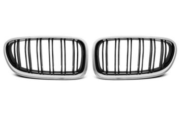 Решетки радиатора для BMW 5 F10 / F11 (10-16) черные глянцевые с хром окантовкой в стиле M5