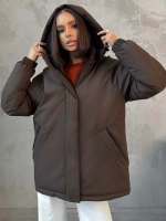 Куртка весенняя удлиненная с капюшоном