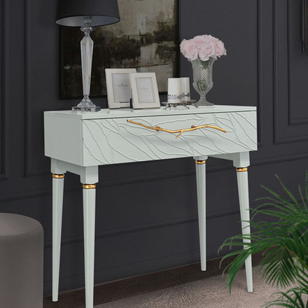 Консоль Арт Колор leaves Классик Голд Серый дым