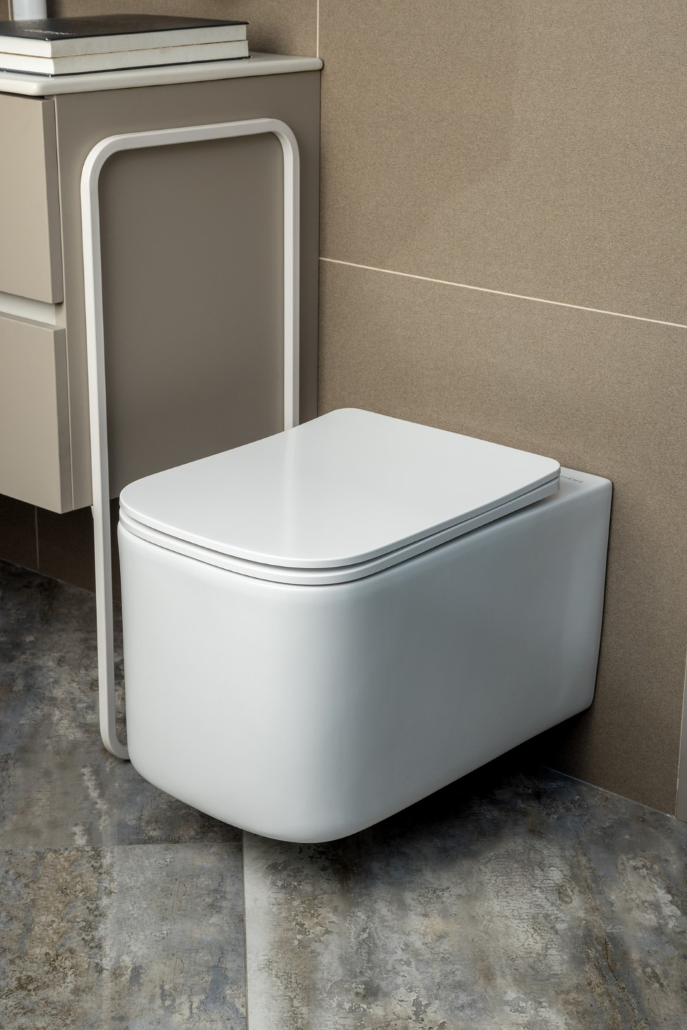 Унитаз подвесной, Mane Белый матовый c крышкой