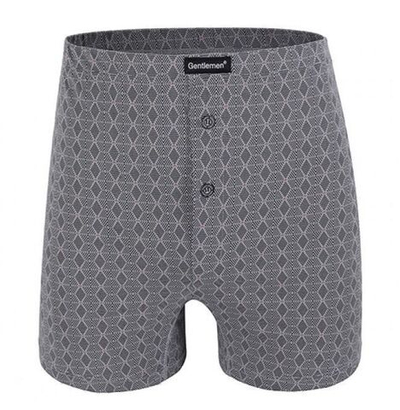 Мужские хлопковые трусы-боксеры plus size свободного кроя (Размер: XXXL) (Цвет: серый)