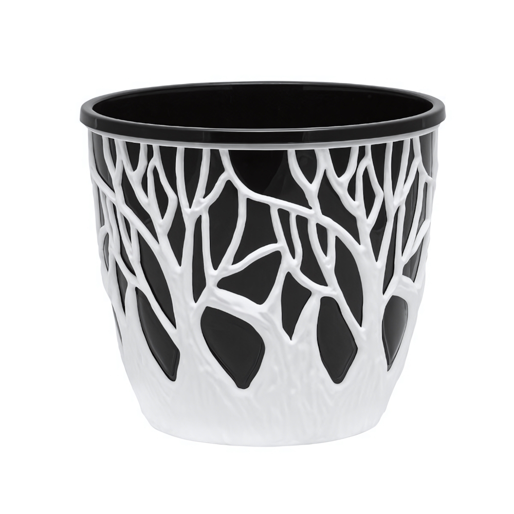 Кашпо "Форест" (3,5л.) Цв. Белый/Чёрный
