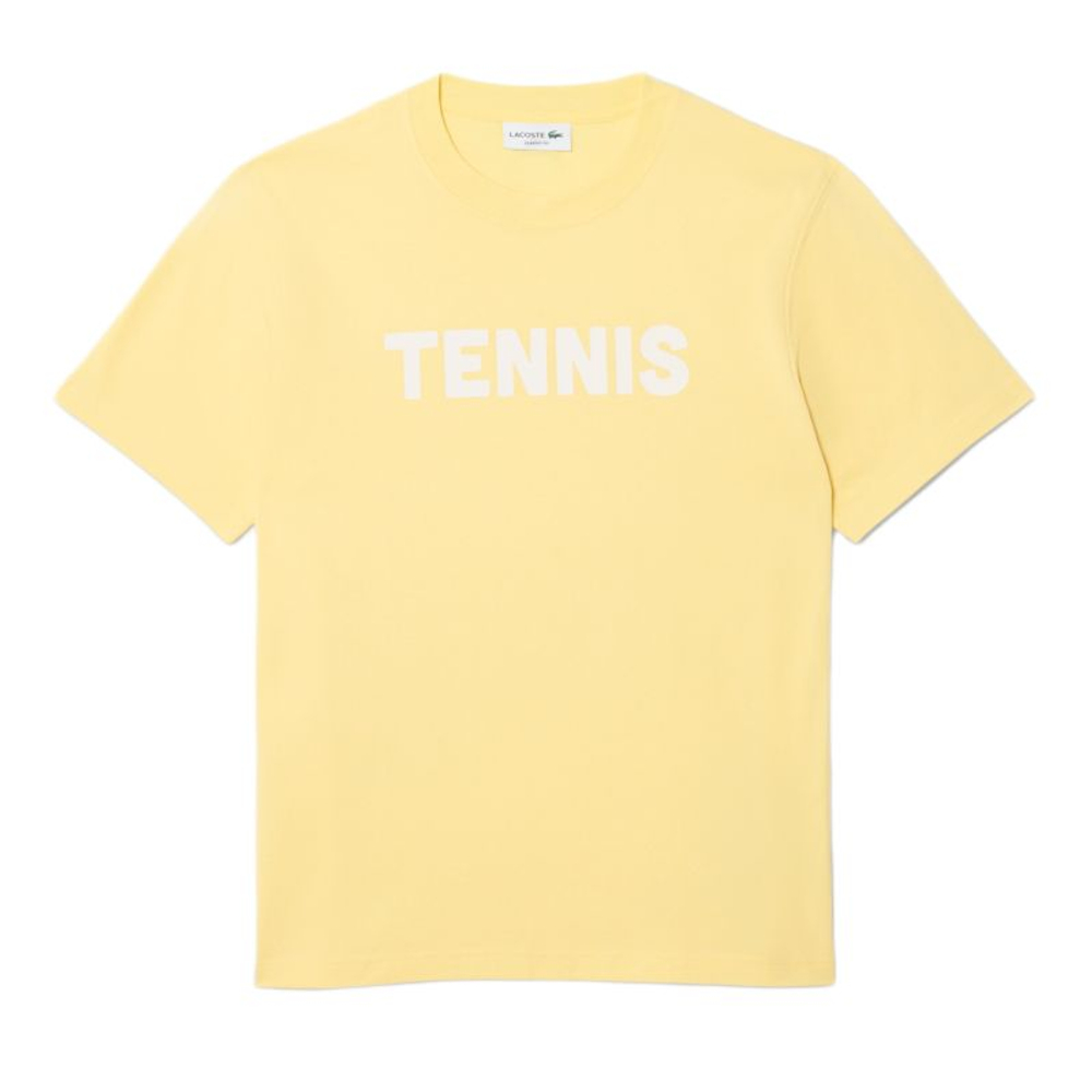 Теннисная футболка Lacoste Printed Cotton - pastel yellow