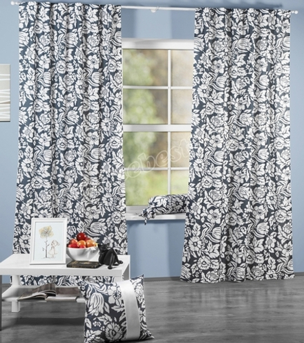 Шторы для гостиной или спальни: Ванкувер (арт. BL01-40-01)  -   (135х270)х2 см. - (Возможна высота 250 см.) - черно-белые