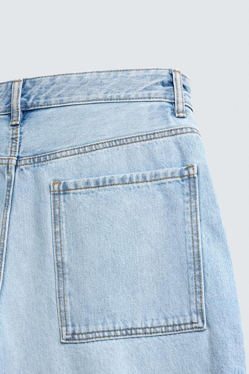 ZARA ДЖИНСЫ TAPERED WIDE FIT, ГОЛУБОЙ