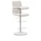 Барный стул Zenda 64-86 см, бежевая синель, белая ножка