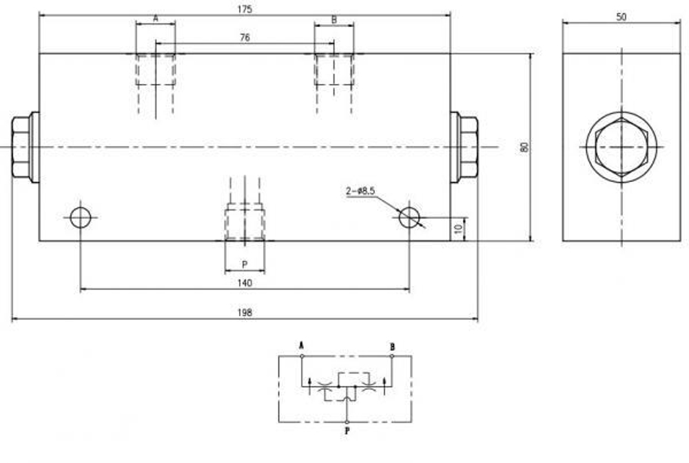 Делитель потока FLJ 100-80, G3/4"-G1/2"