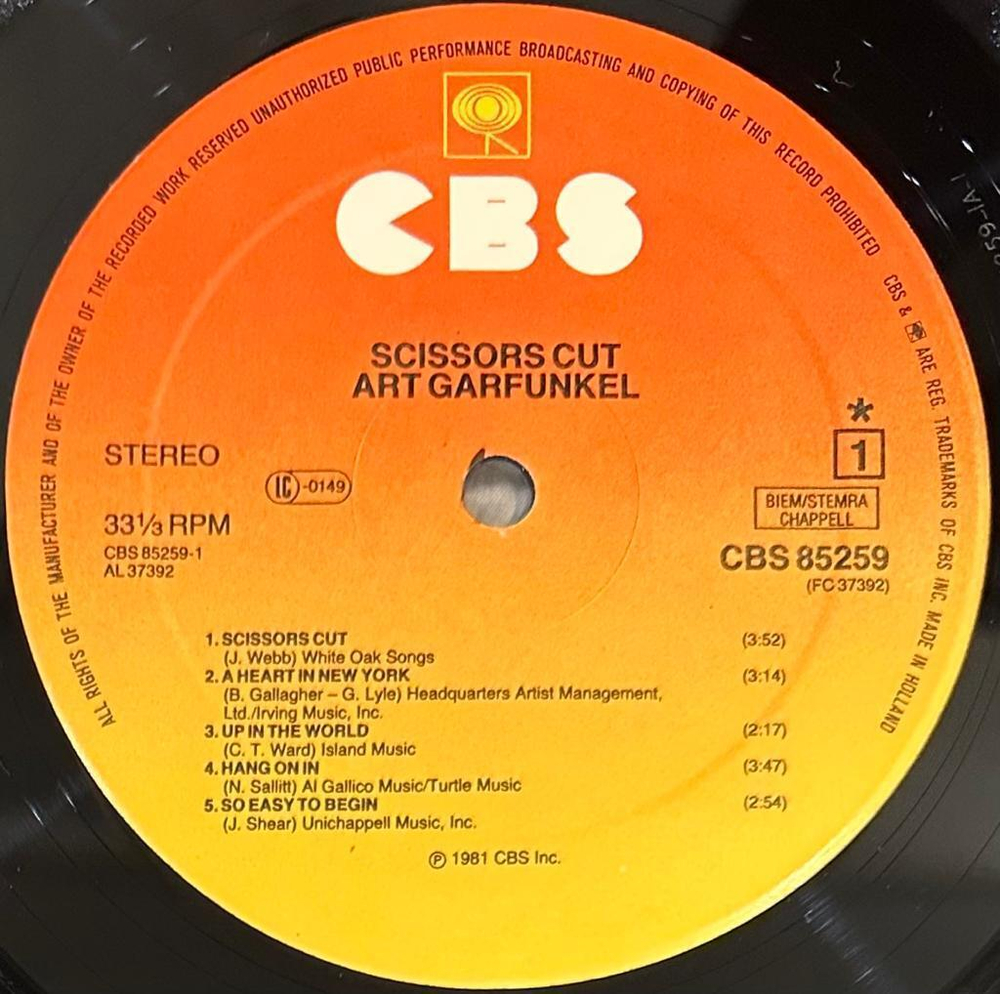 Art Garfunkel- Scissors Cut (Голландия 1981г.)