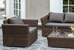 "Капучино" лаунж-зона из искусственного ротанга, цвет коричневый