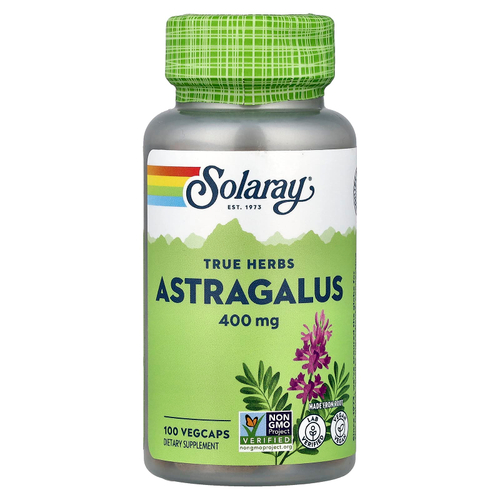 Solaray, True Herbs, астрагал, 400 мг, 100 растительных капсул