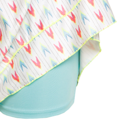 Женская теннисная юбка Lucky in Love Long Arrowhead Smocked Skirt Women - White, Multicoloured