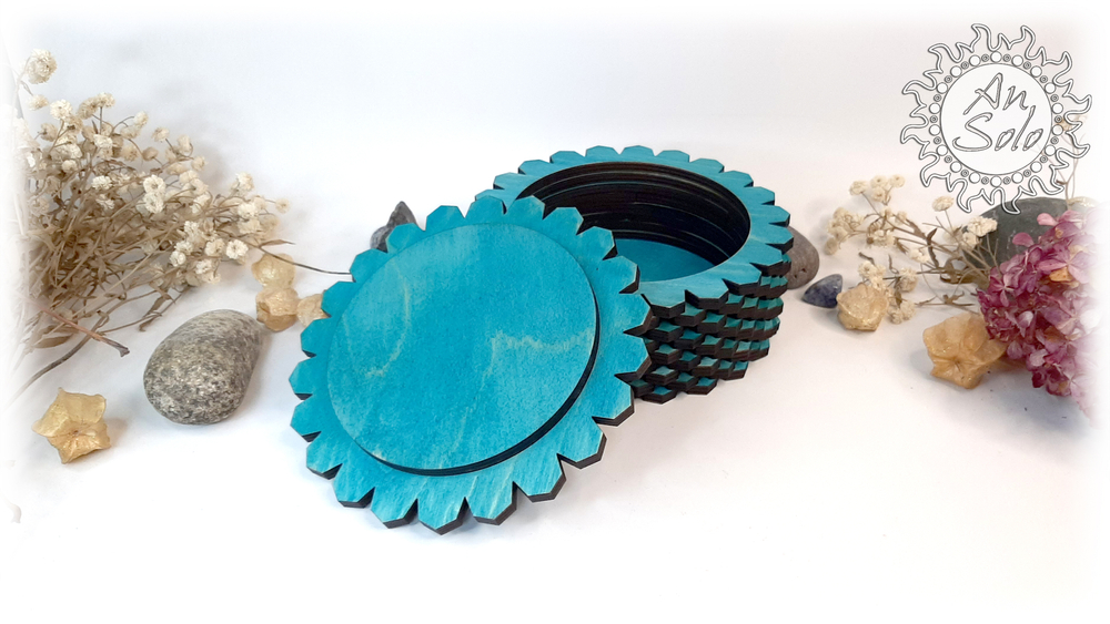 Большая деревянная шкатулка "Дед Мороз"