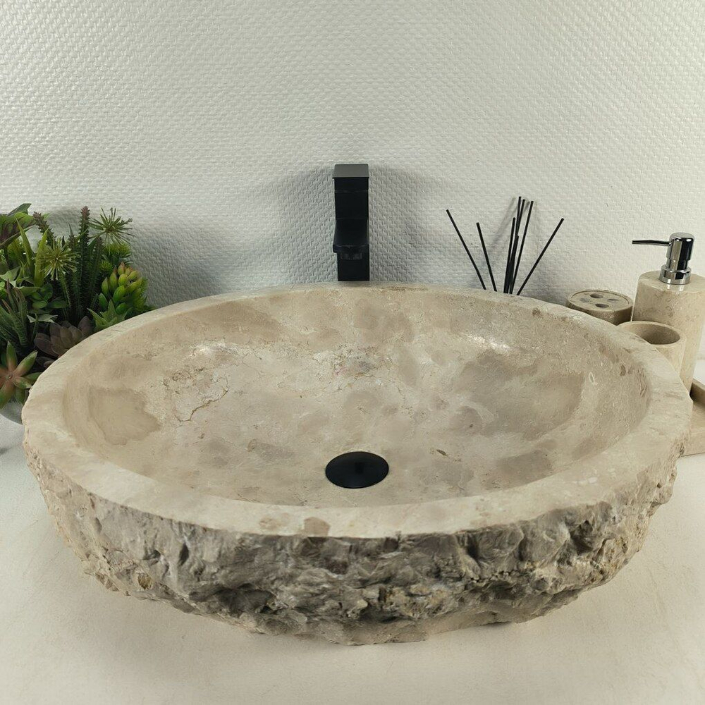 Каменная раковина из мрамора Erozy Cream EM-04783 (60*51*16) 0193 из натурального камня