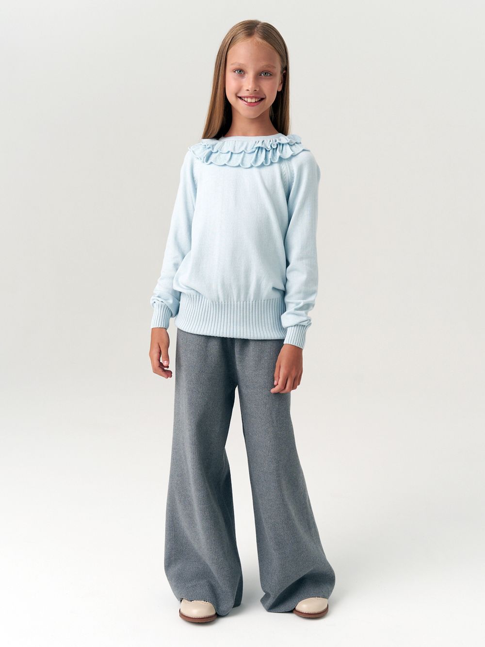 Джемпер школьный для девочки AT997  голубой