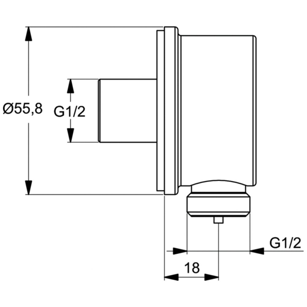 IDEALRAIN L1 Подключение для душевого шланга 1/2"х1/2" B9448AA
