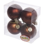 Новогодние шары 5 см (набор 4 шт) «Матовый», шоколад