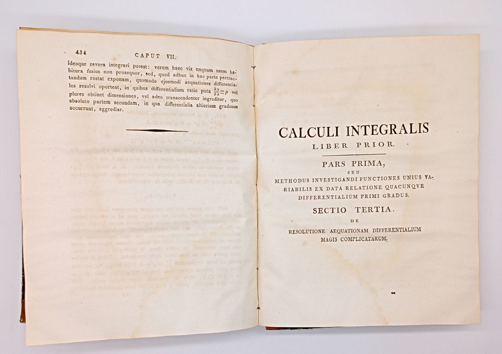 "Интегральное исчисление (Institutiоnum Сalсuli Intеgrаlis) Том 1". Эйлер Леонард (Leonhаrdi Еuleri). 1824 г.