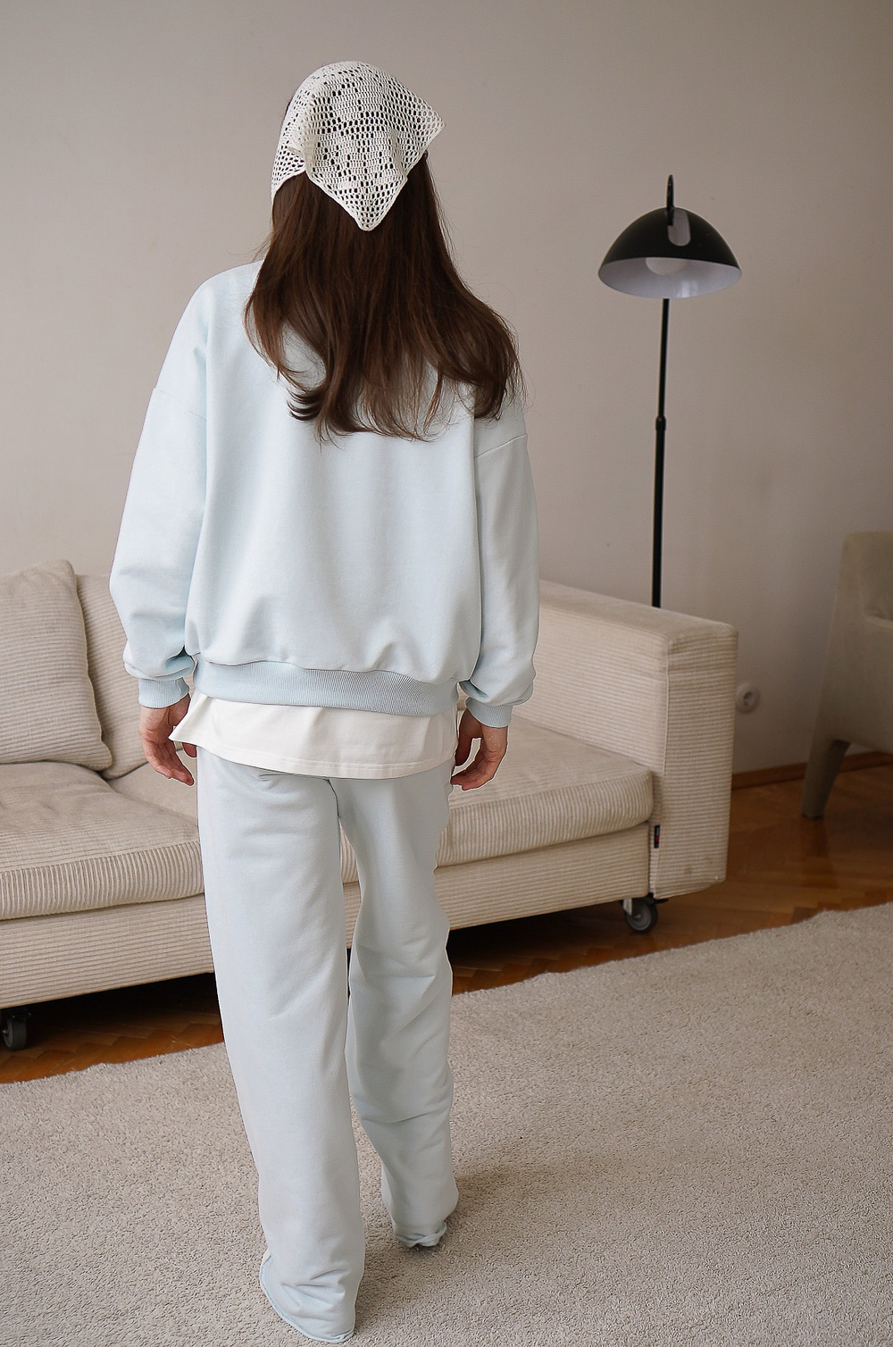 Толстовка Ритм пр. с вышивкой для бер. и кор. мам, Голубой