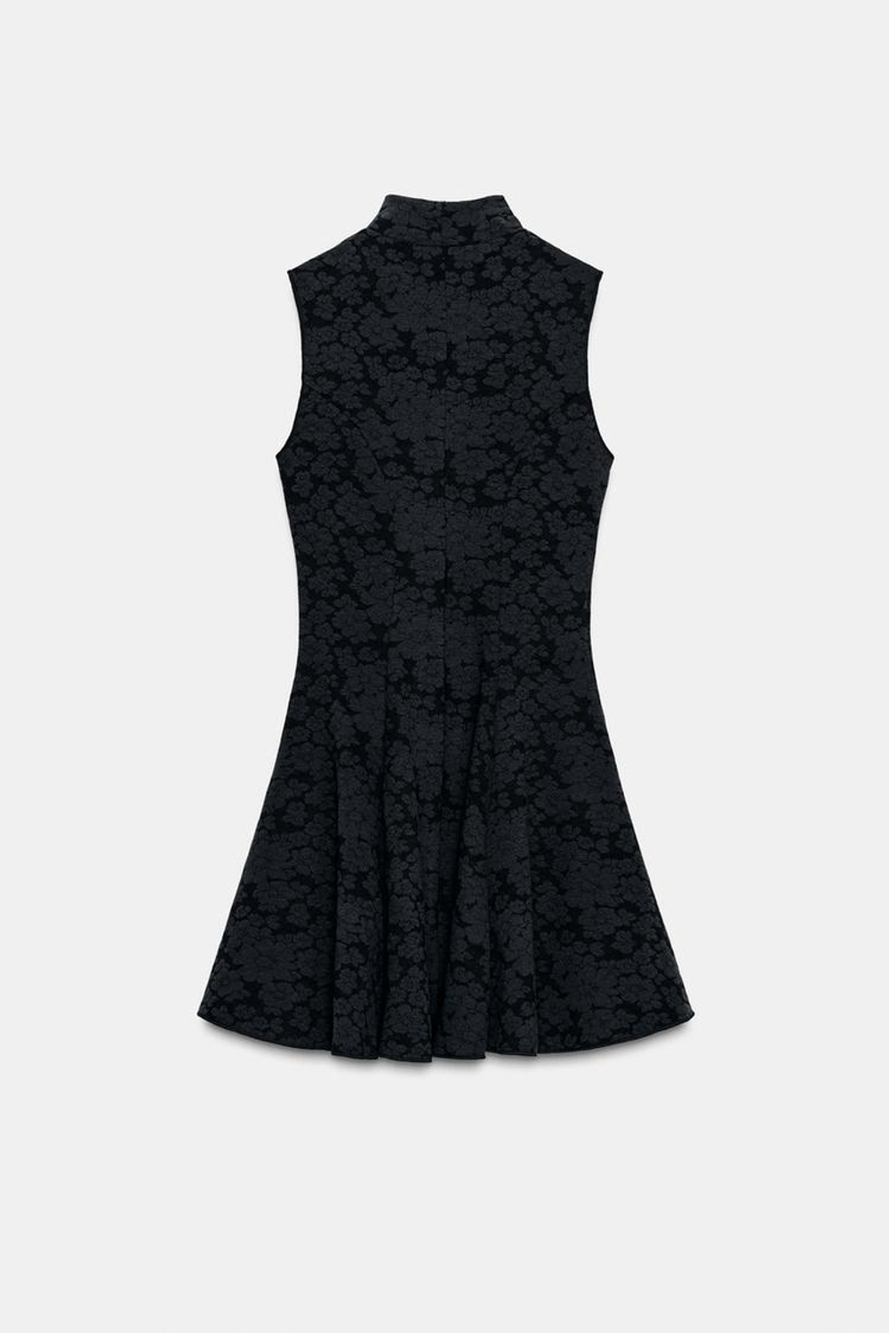 ZARA КОРОТКОЕ ЖАККАРДОВОЕ ПЛАТЬЕ, ЧЕРНЫЙ