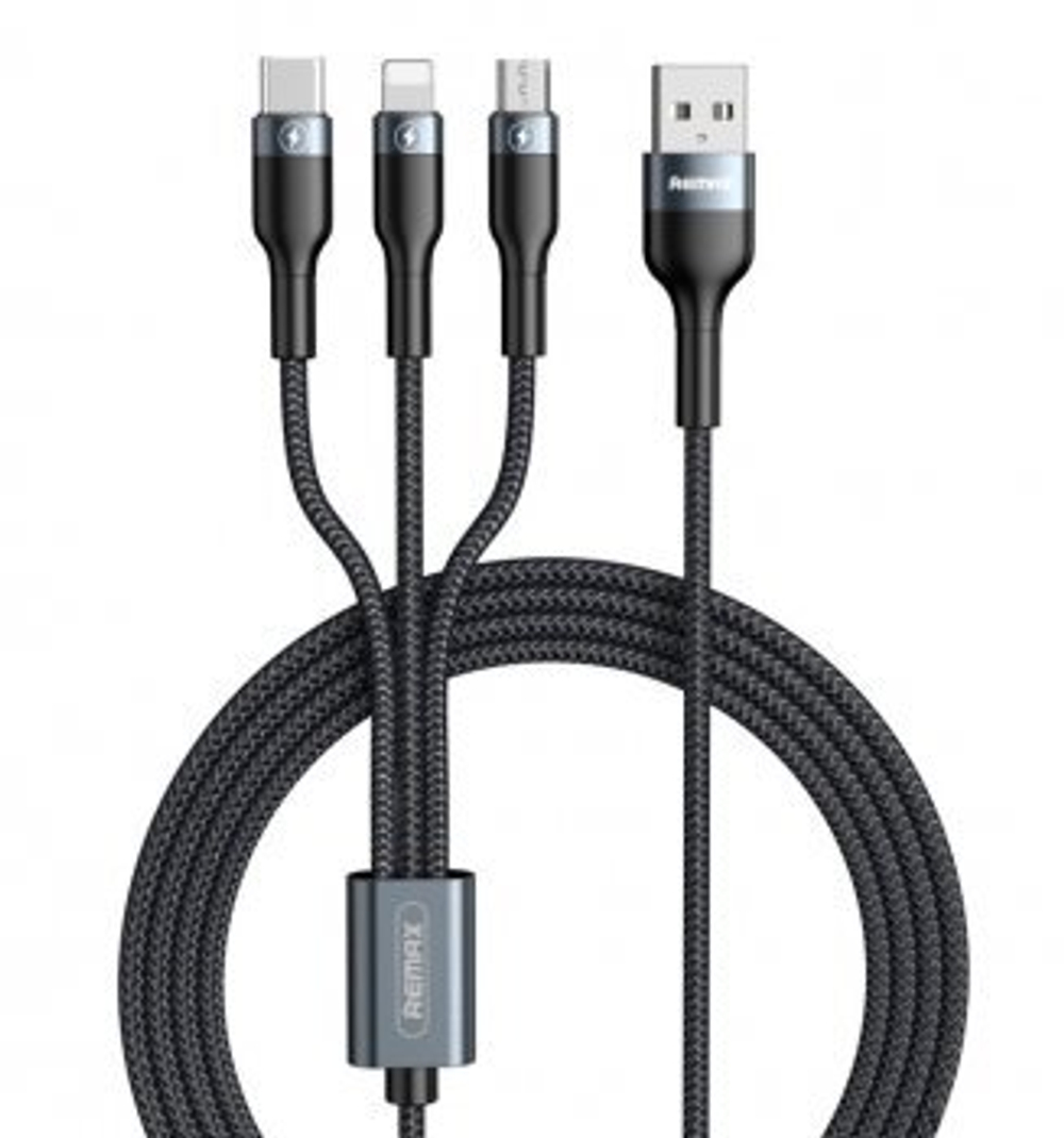 Кабель 1m USB/Lightning 3A RC-102i Remax black