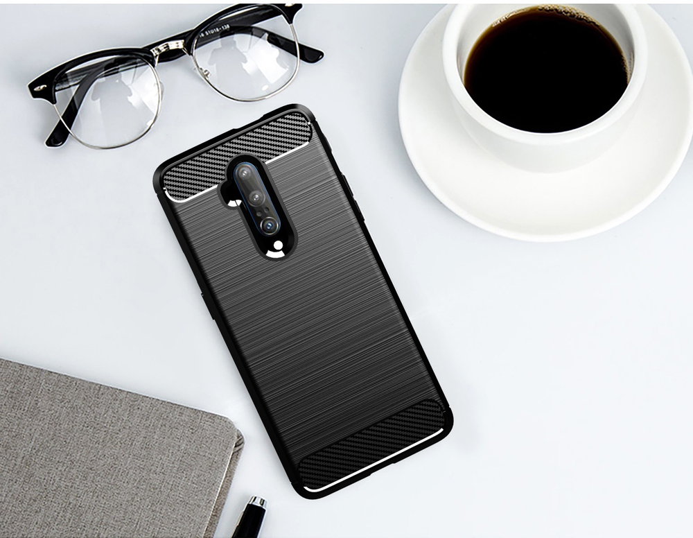 Чехол для OnePlus 7T Pro цвет Black (черный), серия Carbon от Caseport