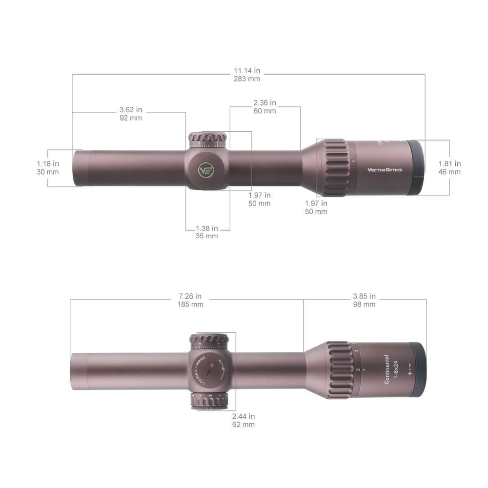Прицел Vector Optics Continental X6 1-6x24 Tactical, сетка BDC VEC (SCOC-34)