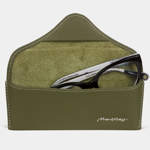 Футляр кожаный для очков Vision Easy зеленого цвета