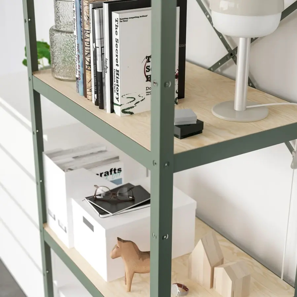 Стеллаж - IKEA BROR, 190х55х85 см, серо-зеленый, БРУР ИКЕА
