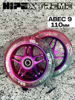 Набор колес HIPExtreme H3 mix 110*24 мм, фиолетовый/розовый/прозрачный