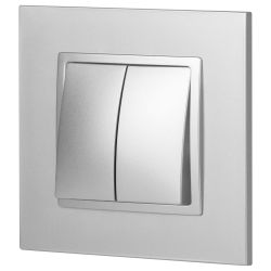 Переключатель ЭРА Elegance 14-1106-03 двойной 10АХ-250В IP20 алюминий | Эра Elegance
