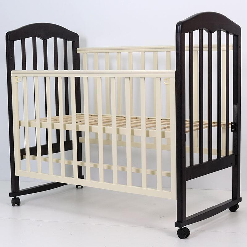 Кроватка детская Топотушки Сильвия 2 качалка, венге- слоновая кость