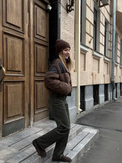 Пуховик North шоколадный