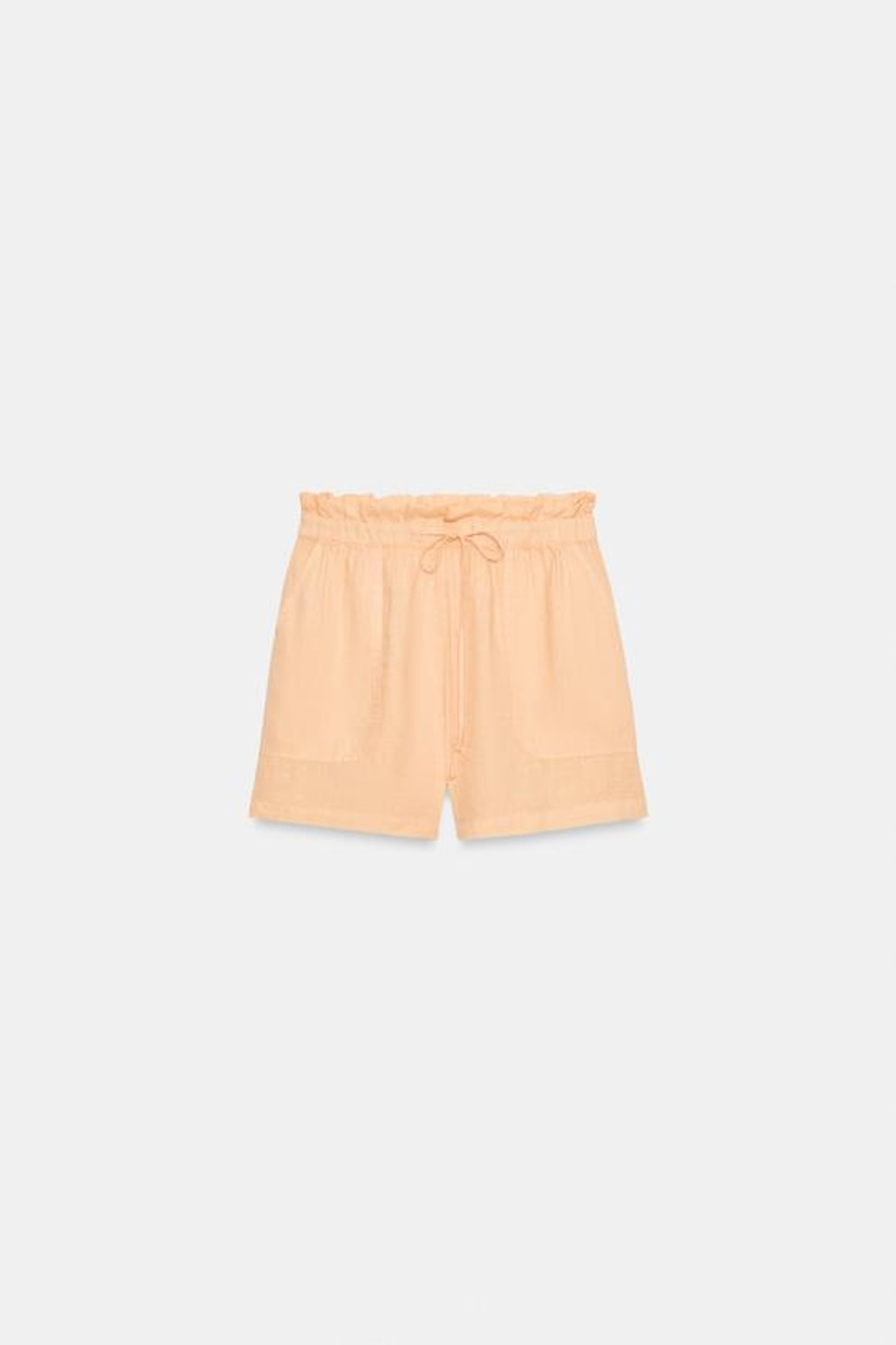 ZARA ЛЬНЯНЫЕ ШОРТЫ — ZW COLLECTION, МАНДАРИНОВЫЙ