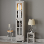 Шкаф витрина 1 дверь 1 ящик Бритта из массива сосны, белый