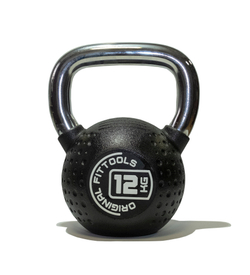 Гиря 12 кг с хромированной ручкой полиуретановая (CPU)