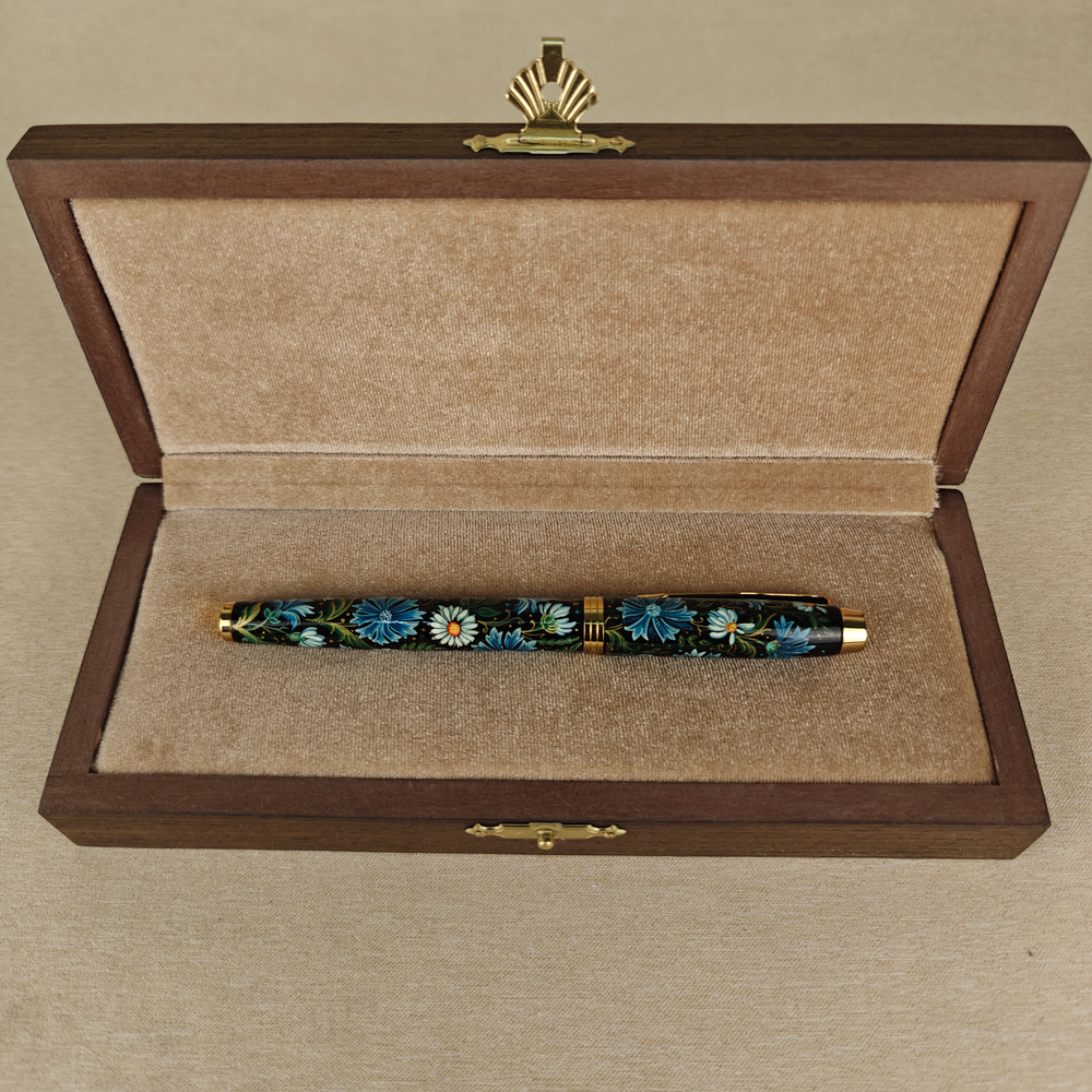 Ручка расписная Паркер "Ромашки с васильками"-2