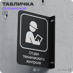 Табличка Техконтроль флажковая на стену, двусторонняя с крепежом, 19 х 25 см, для офиса, кафе, ресторана, серия COSMO, Айдентика Технолоджи