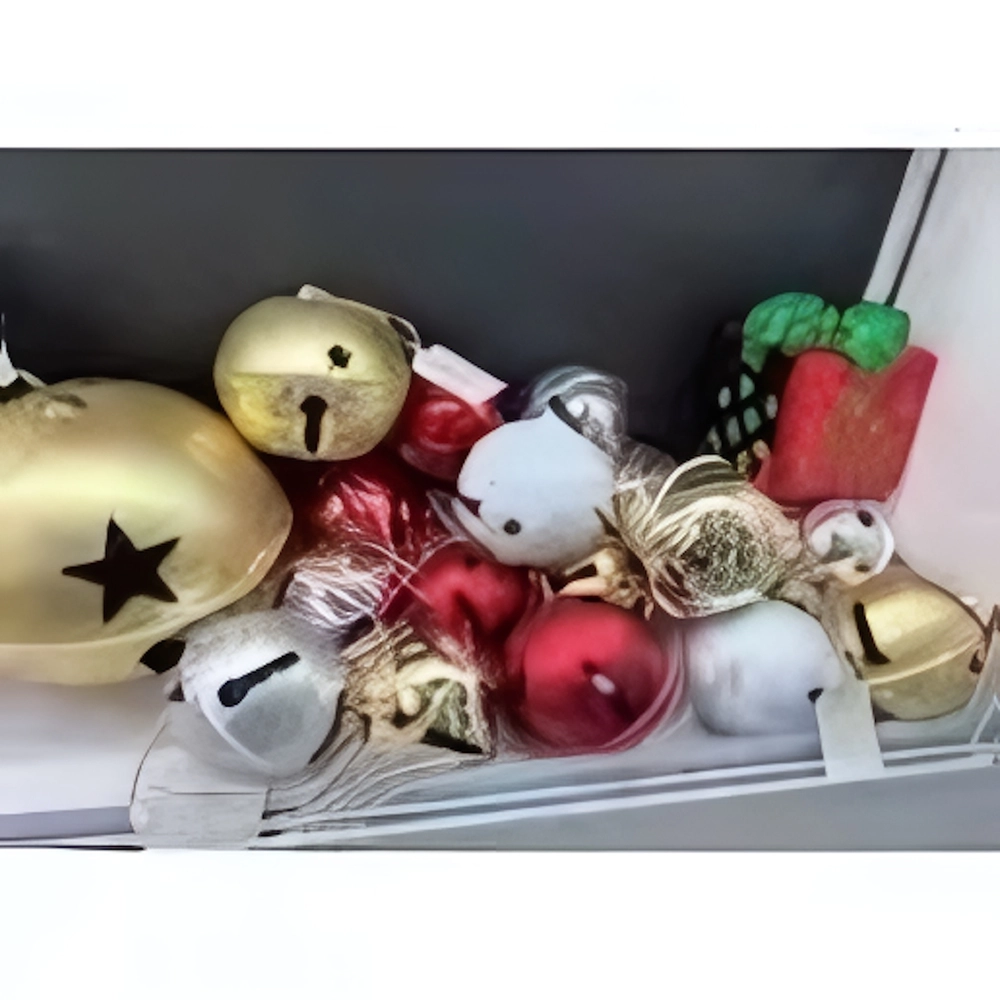 Новогодний шар «Бубенчик» 20 см, Серебро