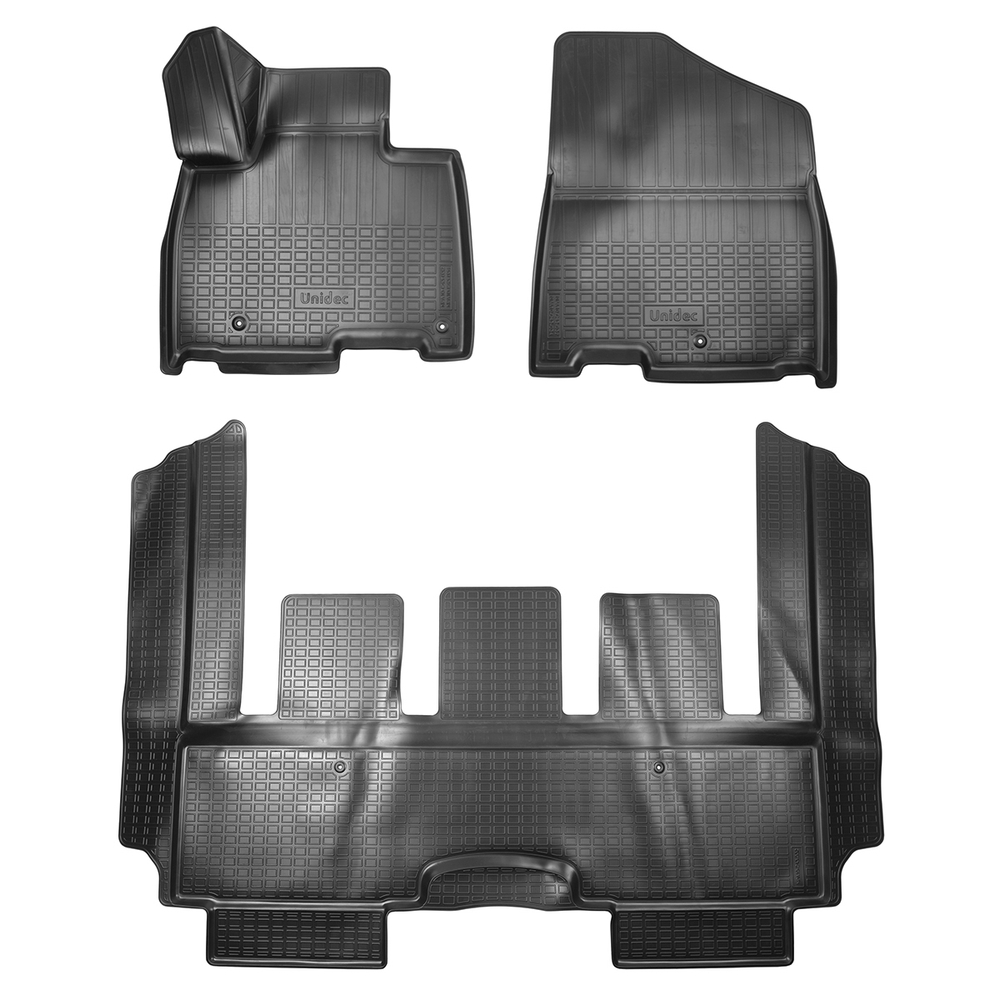 Ковры в салон Norplast/Unidec для Kia Carnival IV (2020-)Полиуретан,Черный,1, 2 ряд 7-ми местная версия арт.NPA10-C43-032