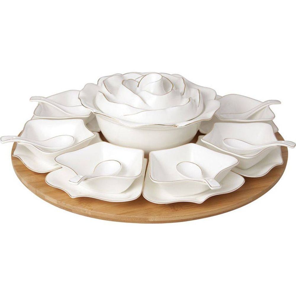 МЕНАЖНИЦА 8-МИ СЕКЦИОННАЯ НА ДЕРЕВЯННОЙ ПОДСТАВКЕ "ЦВЕТОЧНАЯ СИМФОНИЯ" D=47 СМ (КОР=2ШТ.)