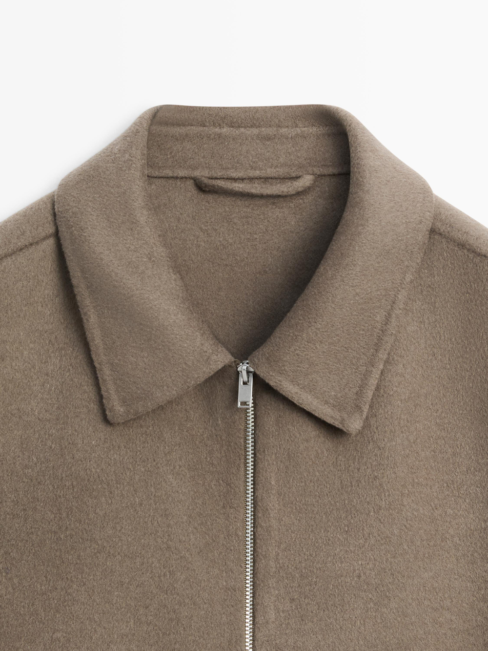 Massimo Dutti Куртка из смесовой шерсти с карманами, зеленоватый