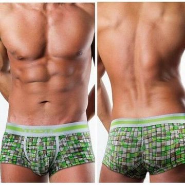 Мужские трусы хипсы TOOT с принтом зелено-коричневые