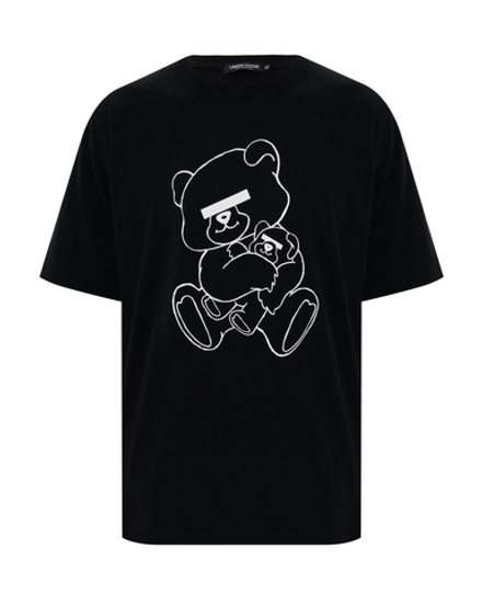 UNDERCOVER ФУТБОЛКА ЧЕРНАЯ БАЗОВАЯ ПРИНТ BIG BEAR