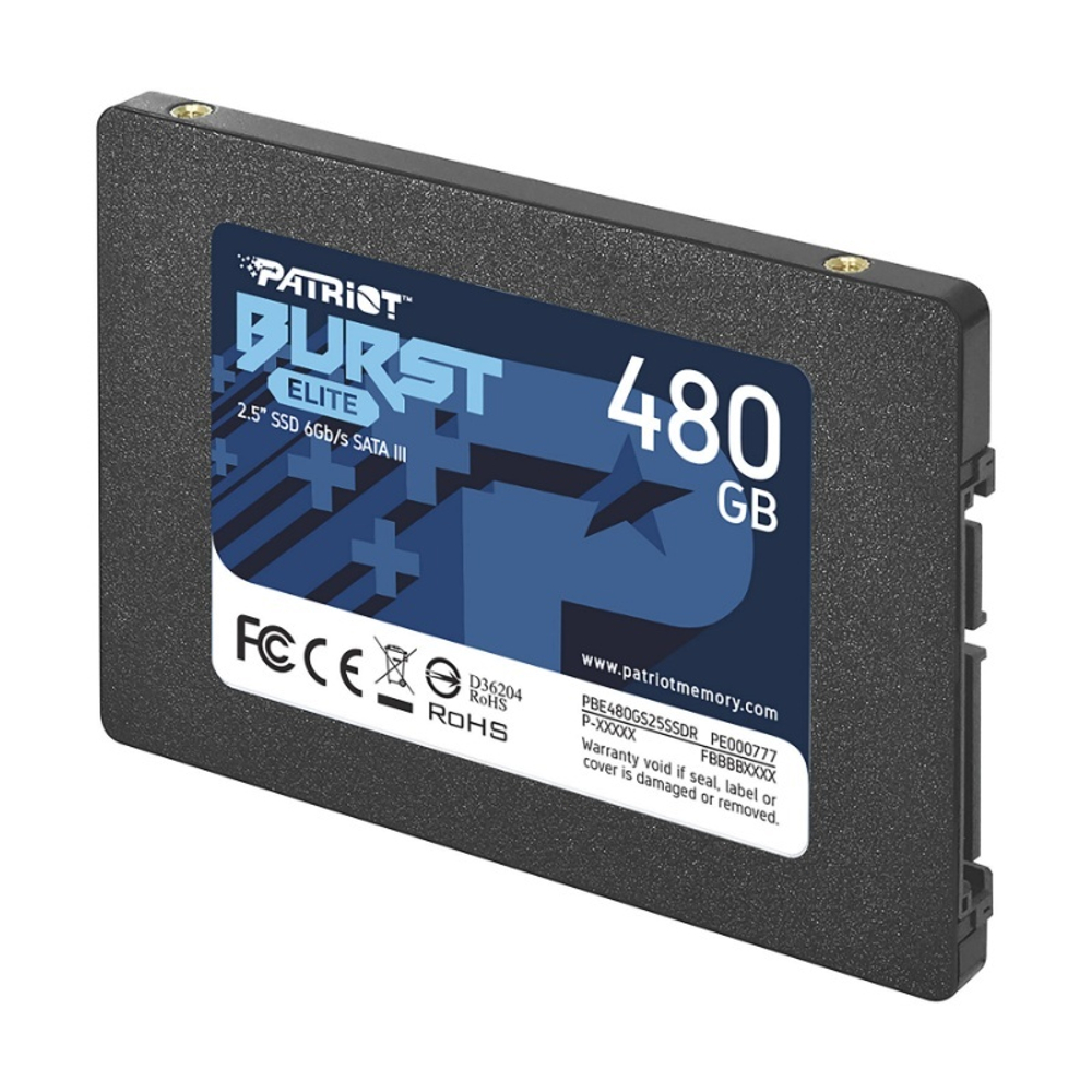 Твердотельный накопитель Patriot SSD BURST ELITE 480GB SATA3 2.5" R450/W320 TBW 200TB 3D NAND