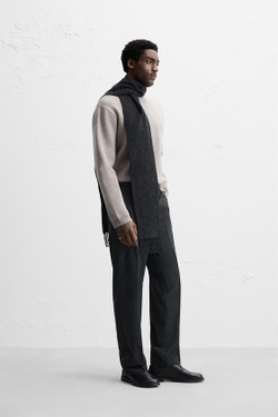 ZARA СВИТЕР ИЗ РЕЛЬЕФНОЙ ТКАНИ, ЖЕМЧУЖНО-СЕРЫЙ