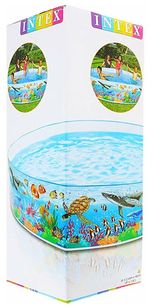 Бассейн каркасный Intex 58472 Snapset 244х38 см / Круглый сборный бассейн Пляжные друзья Интекс жесткий для дачи