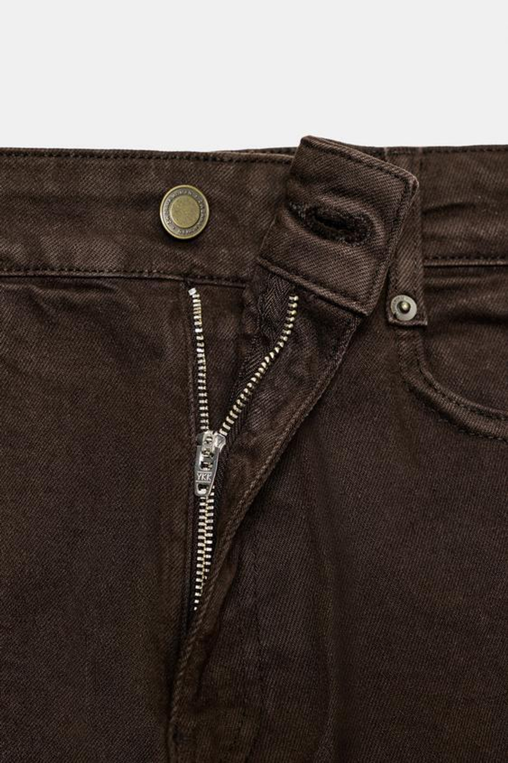 ZARA ДЖИНСЫ WIDE LEG С ВЫСОКОЙ ПОСАДКОЙ — ZW COLLECTION, КОРИЧНЕВЫЙ