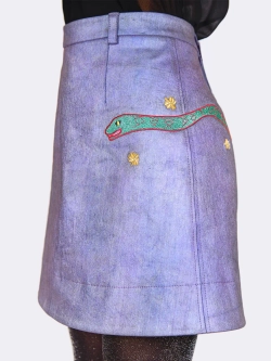 Юбка мини из денима с вышивкой OLA OLA